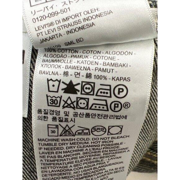 Levi Women Long Sleeve 90'S Denim Trucker Jacket Size L - Picture 10 of 11